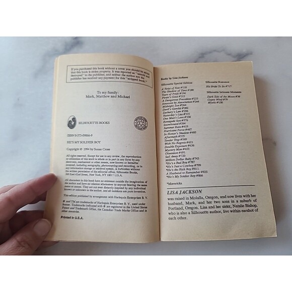 He's My Soldier Boy By Lisa Jackson Paperback - Picture 4 of 10